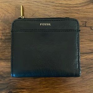 Fossil black mini wallet
